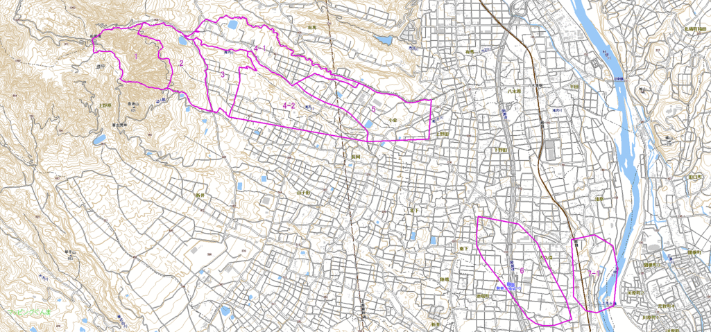 吉岡町森林計画図